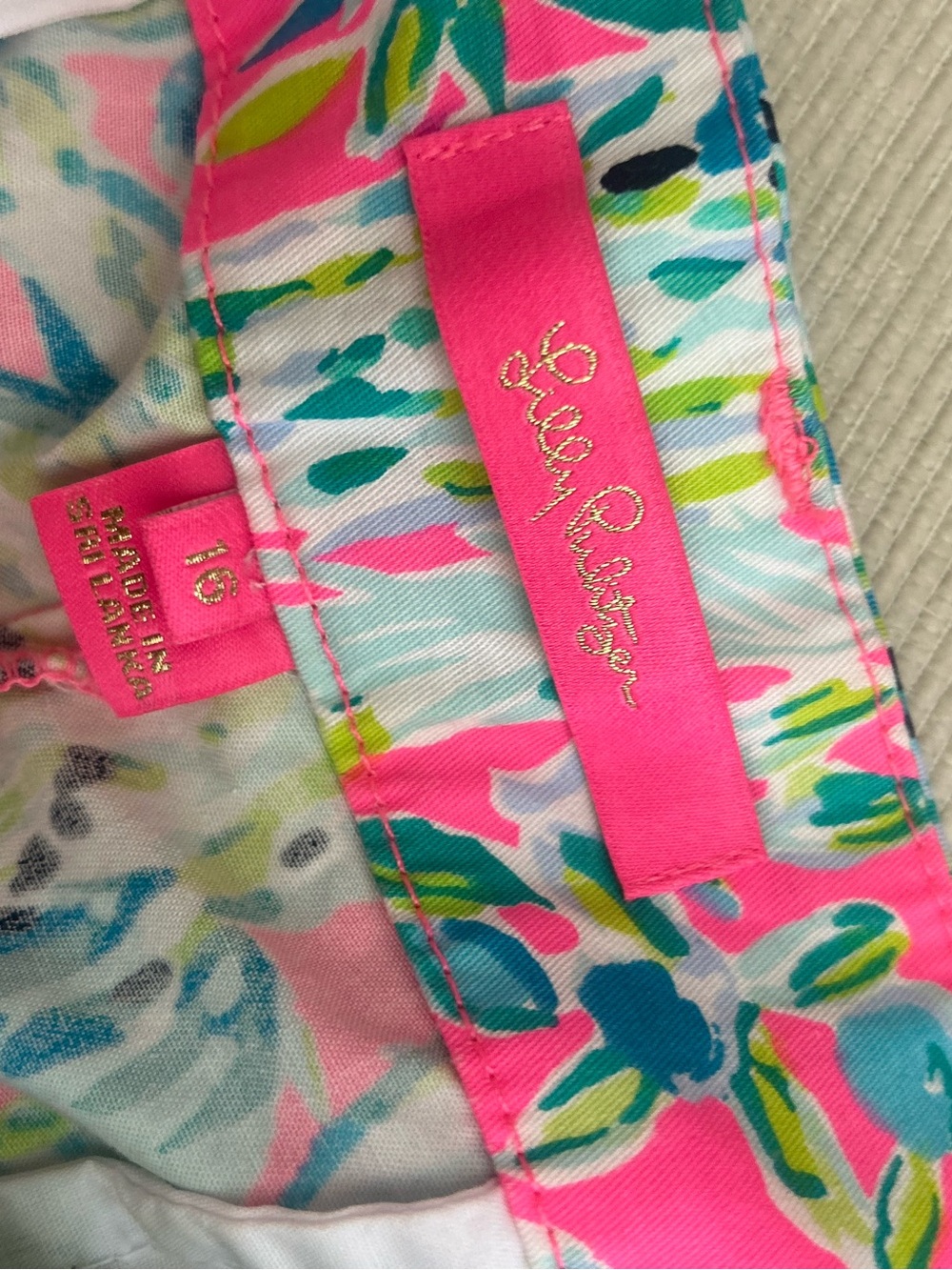 Lilly Pulitzer Pink Aqua Lime Floral Print Shorts